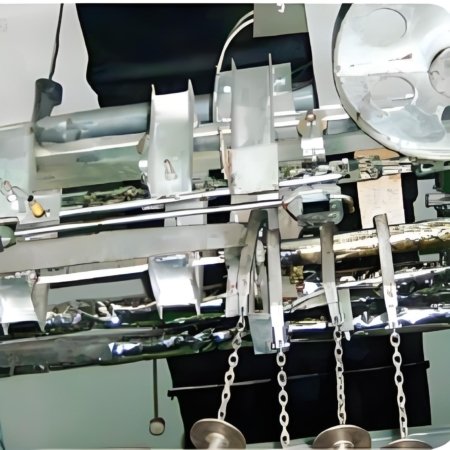 The device is installed on the suspended scalding conveyor and connected to the buffer track behind the suspended bleeding conveyor. It is used to lift the pig carcass from the buffer conveyor to the large hook of the conveyor chain in an orderly manner to complete the subsequent scalding operation.